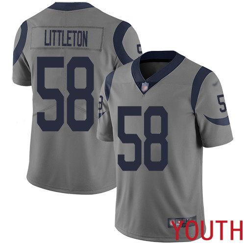 Los Angeles Rams Limited Gray Youth Cory Littleton Jersey NFL Football #58 Inverted Legend->youth nfl jersey->Youth Jersey
